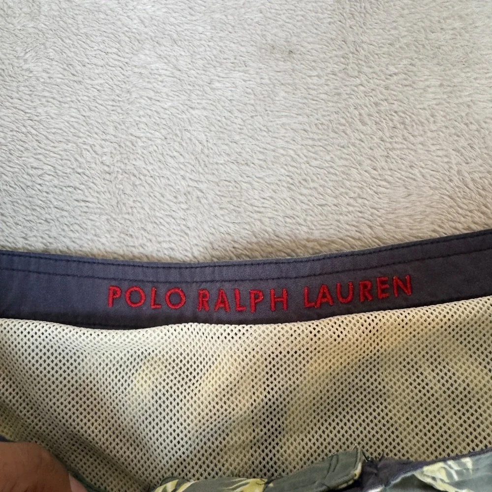 Vintage 90s Polo Sport Ralph Lauren Hawaiian Tropical Swim Trunks Mens 36 Green‎